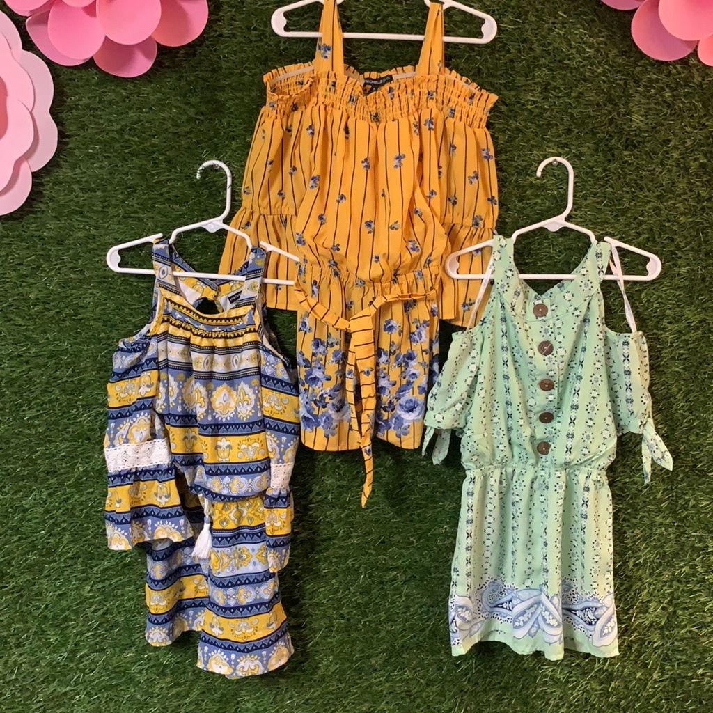 3 For 1 Bohemian Style Girls Rompers